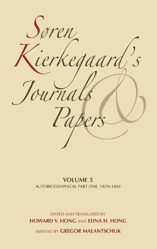 Бумажная книга «Søren Kierkegaard's Journals and Papers, Volume 5: Autobiographical, Part One, 1829–1848», автор Сёрен Кьеркегор - фото №1