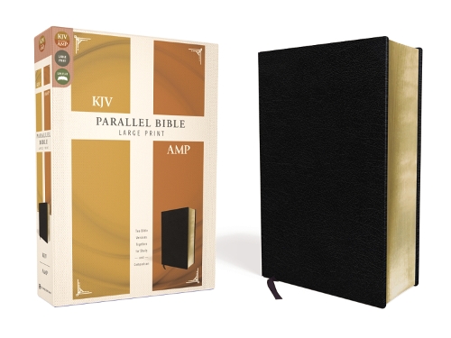 Бумажная книга «KJV, Amplified, Parallel Bible, Large Print, Bonded Leather, Black, Red Letter: Two Bible Versions Together for Study and Comparison», автор Zondervan - фото №1