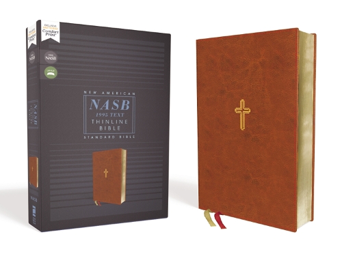 Паперова книга «NASB, Thinline Bible, Leathersoft, Brown, Red Letter, 1995 Text, Comfort Print», автор Zondervan - фото №1