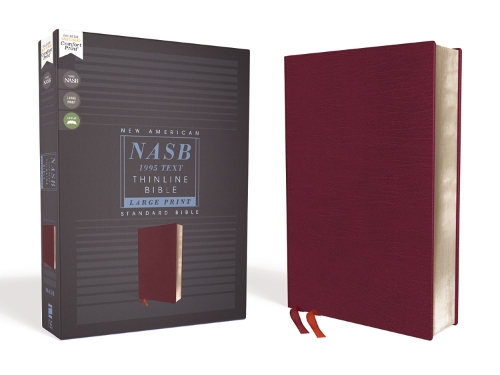 Бумажная книга «NASB, Thinline Bible, Large Print, Bonded Leather, Burgundy, Red Letter, 1995 Text, Comfort Print», автор Zondervan - фото №1