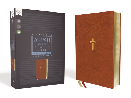 Бумажная книга «NASB, Thinline Bible, Large Print, Leathersoft, Brown, Red Letter, 1995 Text, Comfort Print», автор Zondervan - фото №1