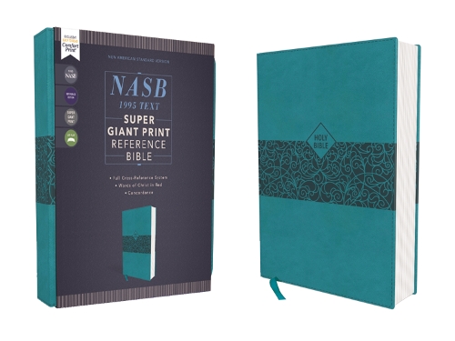 Бумажная книга «NASB, Super Giant Print Reference Bible, Leathersoft, Teal, Red Letter, 1995 Text, Comfort Print», автор Zondervan - фото №1