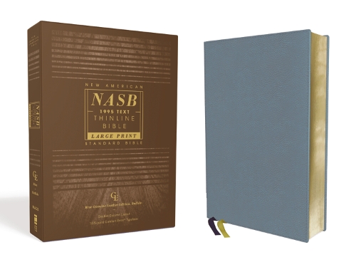 Бумажная книга «NASB, Thinline Bible, Large Print, Genuine Leather, Buffalo, Blue, Red Letter, 1995 Text, Comfort Print», автор Zondervan - фото №1