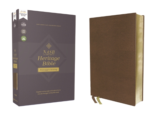 Бумажная книга «NASB, Heritage Bible, Passaggio Setting, Leathersoft, Brown, 1995 Text, Comfort Print: Elegantly uniting single and double columns into one Passaggio Setting Bible design», автор Zondervan - фото №1