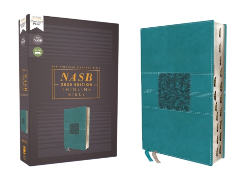 Бумажная книга «NASB, Thinline Bible, Leathersoft, Teal, Red Letter, 2020 Text, Thumb Indexed, Comfort Print», автор Zondervan - фото №1
