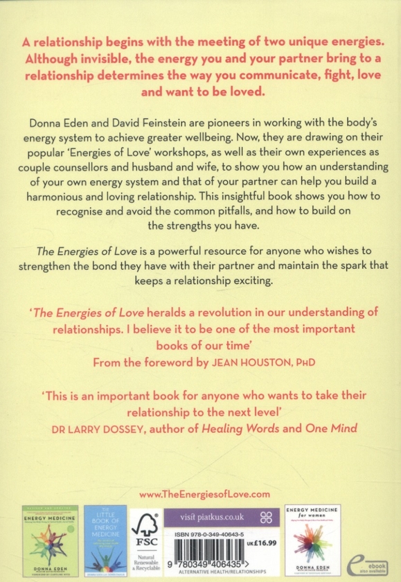 Паперова книга «The Energies of Love», авторів Донна Іден, Девід Фейнштейн - фото №1
