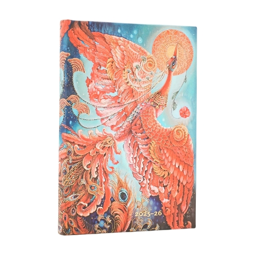 [object Object] «2026 Firebird (Birds of Happiness) Mini 18-month Horizontal Hardcover Flexi Dayplanner 2025-2026 (Elastic Band Closure)», автор Paperblanks - фото №1