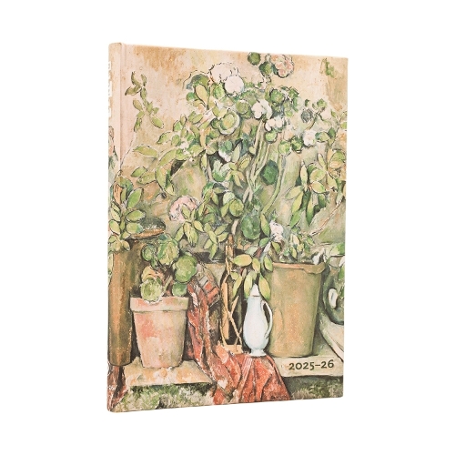 [object Object] «2026 Cezanne's Terracotta Pots and Flowers Midi 18-month Horizontal Hardcover Flexi Dayplanner 2025-2026 (Elastic Band Closure)», автор Paperblanks - фото №1