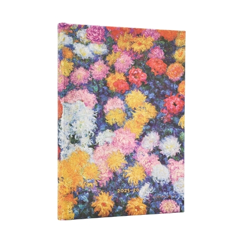 [object Object] «2026 Monet's Chrysanthemums Midi 18-month Horizontal Hardcover Flexi Dayplanner 2025-2026 (Elastic Band Closure)», автор Paperblanks - фото №1