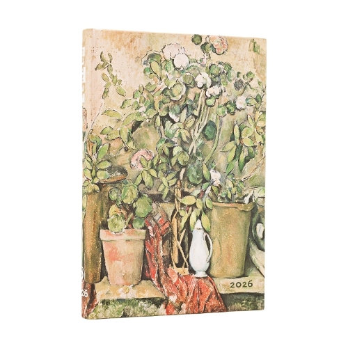 Бумажная книга «2026 Cezanne's Terracotta Pots and Flowers Mini 12-month Verso Hardcover Flexi Dayplanner 2026 (Elastic Band Closure)», автор Paperblanks - фото №1