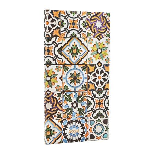 Бумажная книга «2026 Porto (Portuguese Tiles) Slim 12-month Horizontal Hardcover Flexi Dayplanner 2026 (Elastic Band Closure)», автор Paperblanks - фото №1