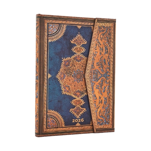 Бумажная книга «2026 Safavid Indigo (Safavid Binding Art) Midi 12-month Vertical Hardcover Flexi Dayplanner 2026 (Wrap Closure)», автор Paperblanks - фото №1