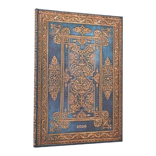Бумажная книга «2026 Blue Luxe (Luxe Design) Grande 12-month Vertical Hardcover Flexi Dayplanner 2026 (Elastic Band Closure)», автор Paperblanks - фото №1