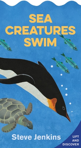 Бумажная книга «Sea Creatures Swim Shaped Board Book with Lift-the-Flaps: Lift-the-flap and Discover», автор Стив Дженкинс - фото №1