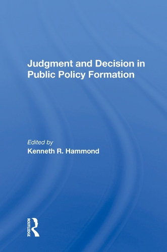 Бумажная книга «Judgment and Decision in Public Policy Formation» - фото №1
