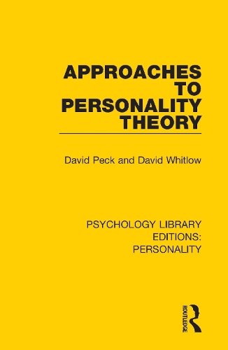 Паперова книга «Approaches to Personality Theory», авторів Девід Пек, Девід Вітлоу - фото №1