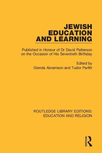 Бумажная книга «Jewish Education and Learning: Published in Honour of Dr. David Patterson on the Occasion of His Seventieth Birthday» - фото №1