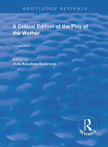Бумажная книга «A Critical Edition of The Play of the Wether», автор Джон Хэйвуд - фото №1