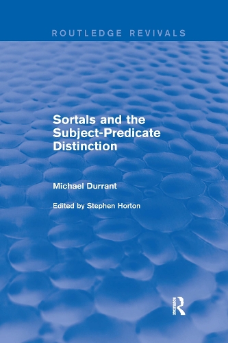 Бумажная книга «Sortals and the Subject-predicate Distinction (2001)», автор Майкл Дюррант - фото №1