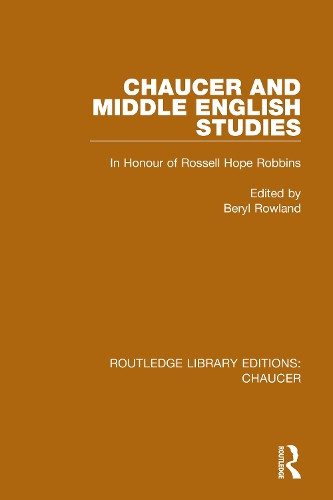 Бумажная книга «Chaucer and Middle English Studies: In Honour of Rossell Hope Robbins» - фото №1