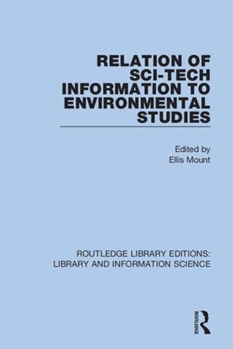 Паперова книга «Relation of Sci-Tech Information to Environmental Studies» - фото №1