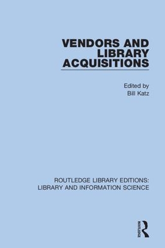 Бумажная книга «Vendors and Library Acquisitions» - фото №1