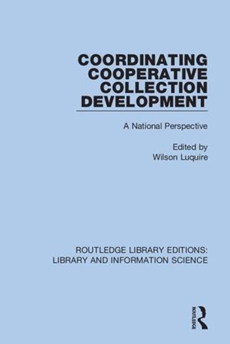 Паперова книга «Coordinating Cooperative Collection Development: A National Perspective» - фото №1