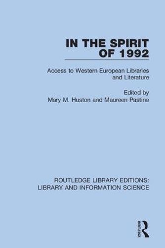 Бумажная книга «In the Spirit of 1992: Access to Western European Libraries and Literature» - фото №1