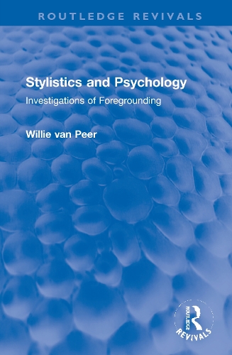 Паперова книга «Stylistics and Psychology: Investigations of Foregrounding», автор Віллі ван Пеер - фото №1