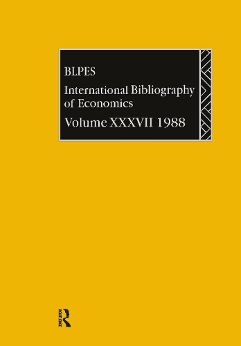 Паперова книга «IBSS: Economics: 1988 Volume 37» - фото №1