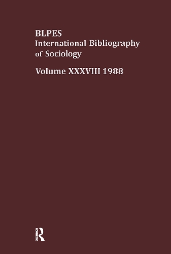 Бумажная книга «IBSS: Sociology: 1988 Vol 38» - фото №1