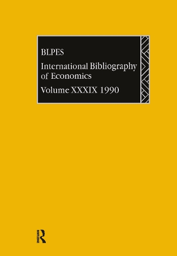 Бумажная книга «IBSS: Economics: 1990 Vol 39» - фото №1