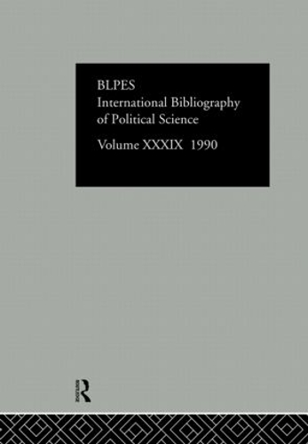 Паперова книга «IBSS: Political Science: 1990 Vol 39» - фото №1