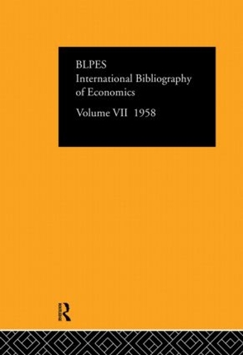 Бумажная книга «Intl Biblio Econom 1958 Vol  7» - фото №1