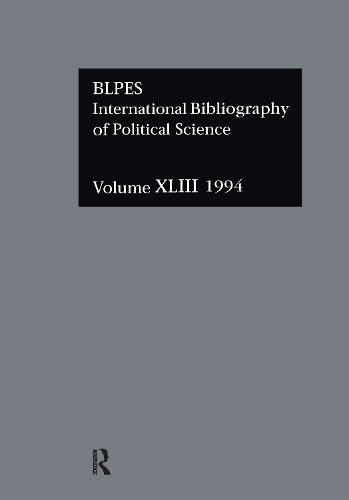 Бумажная книга «IBSS: Political Science: 1994 Vol 43» - фото №1