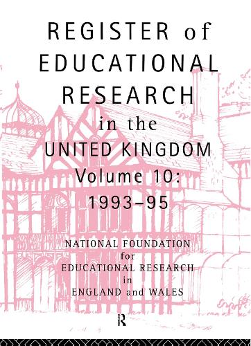 Паперова книга «Register of Educational Research in the United Kingdom: Volume 10 1992-1995» - фото №1