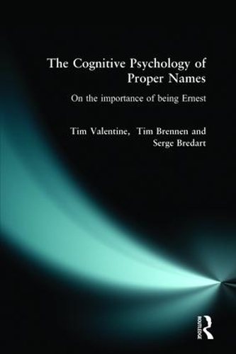 Бумажная книга «The Cognitive Psychology of Proper Names», авторов Серж Бредарт, Тим Бреннен, Тим Валентайн - фото №1