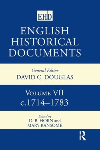 Бумажная книга «English Historical Documents: Volume 7 1714-1783» - фото №1