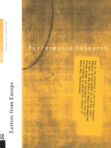 Бумажная книга «Performance Research: Letters from Europe» - фото №1