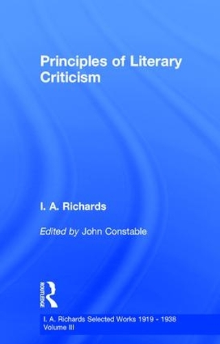 Паперова книга «Principles of Literary Criticism V3», авторів І. А. Річардс, Джон Констебл - фото №1