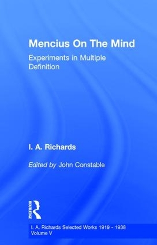 Бумажная книга «Mencius On The Mind: Experiments in Multiple Definition», автор Джон Констебл - фото №1