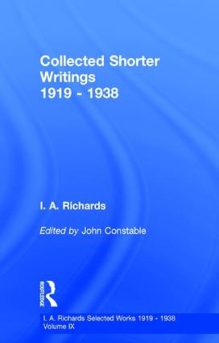 Паперова книга «Collected Shorter Writings V9», авторів І. А. Річардс, Джон Констебл - фото №1