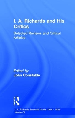 Паперова книга «I A Richards & His Critics V10», автор Джон Констебл - фото №1