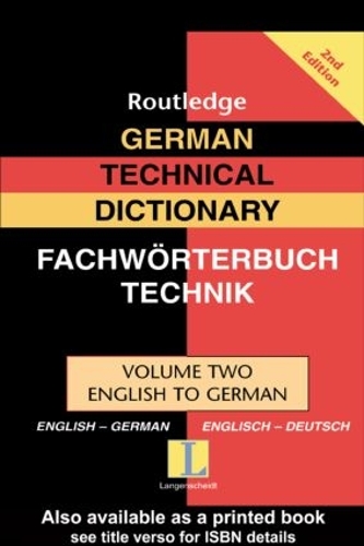 Бумажная книга «German Technical Dictionary (Volume 2)», автор Раутледж - фото №1