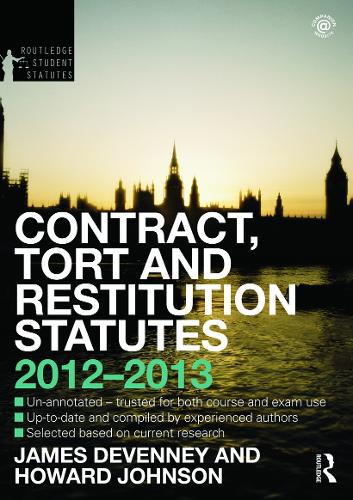 Бумажная книга «Contract, Tort and Restitution Statutes 2012-2013» - фото №1
