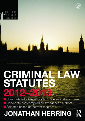Бумажная книга «Criminal Law Statutes 2012-2013», автор Джонатан Херринг - фото №1