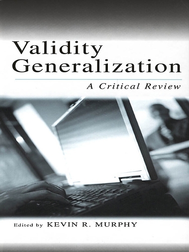 Паперова книга «Validity Generalization: A Critical Review» - фото №1