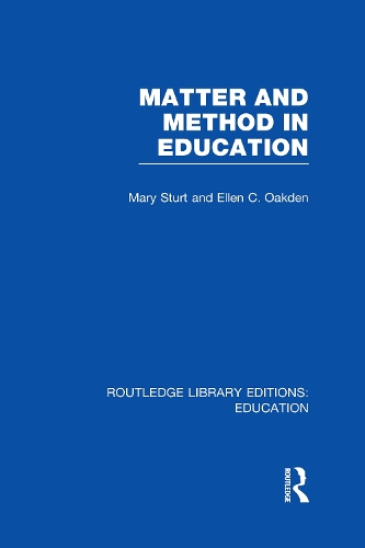 Бумажная книга «Matter and Method in Education», автор Мэри Стёрт - фото №1