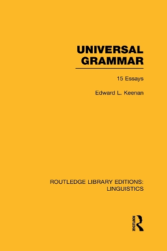 Паперова книга «Universal Grammar», автор Едвард Л. Кінан - фото №1