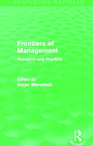 Паперова книга «Frontiers of Management (Routledge Revivals): Research and Practice» - фото №1